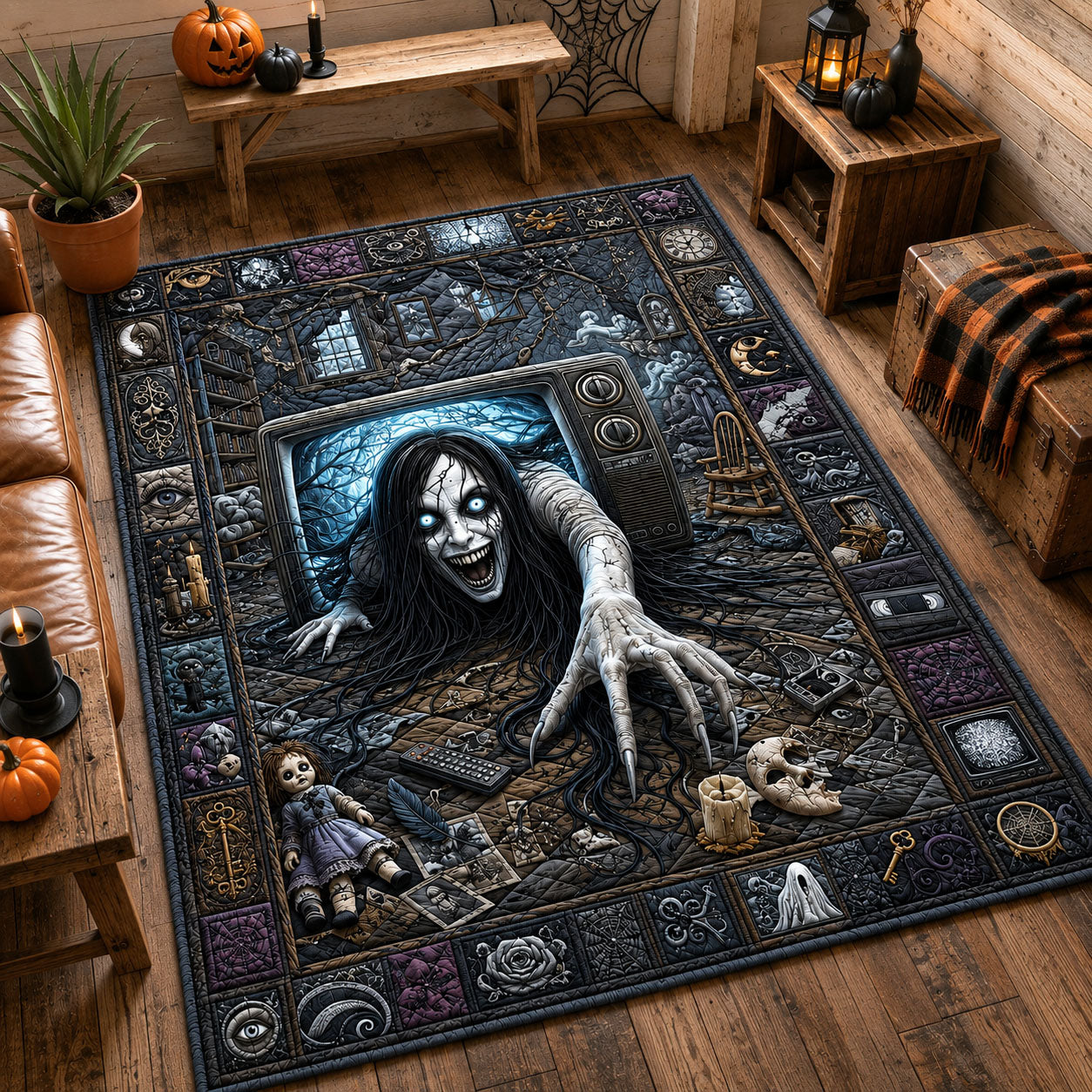 Haunted Attic Phantom Area Rug - Non-Slip Washable 3D Print Rug for Living Room & BedroomTVC210868