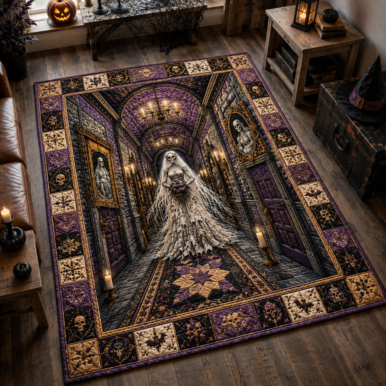 Haunted Purple Corridor Ghost Area Rug - Non-Slip Washable 3D Print Rug for Living Room & BedroomTVC210866