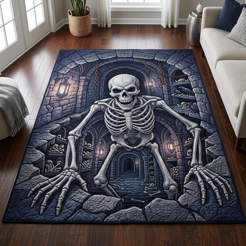 Haunted Skeleton Halloween Area Rug - Non-Slip Washable 3D Print Rug for Living Room & BedroomTVC2108160