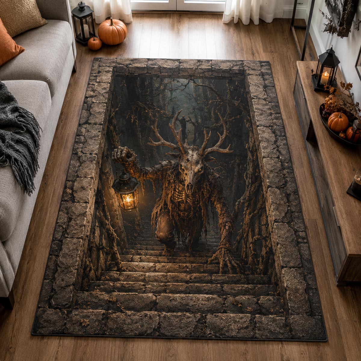 Haunted Stairs Area Rug - Non-Slip Washable 3D Print Rug for Living Room & BedroomTVC210871
