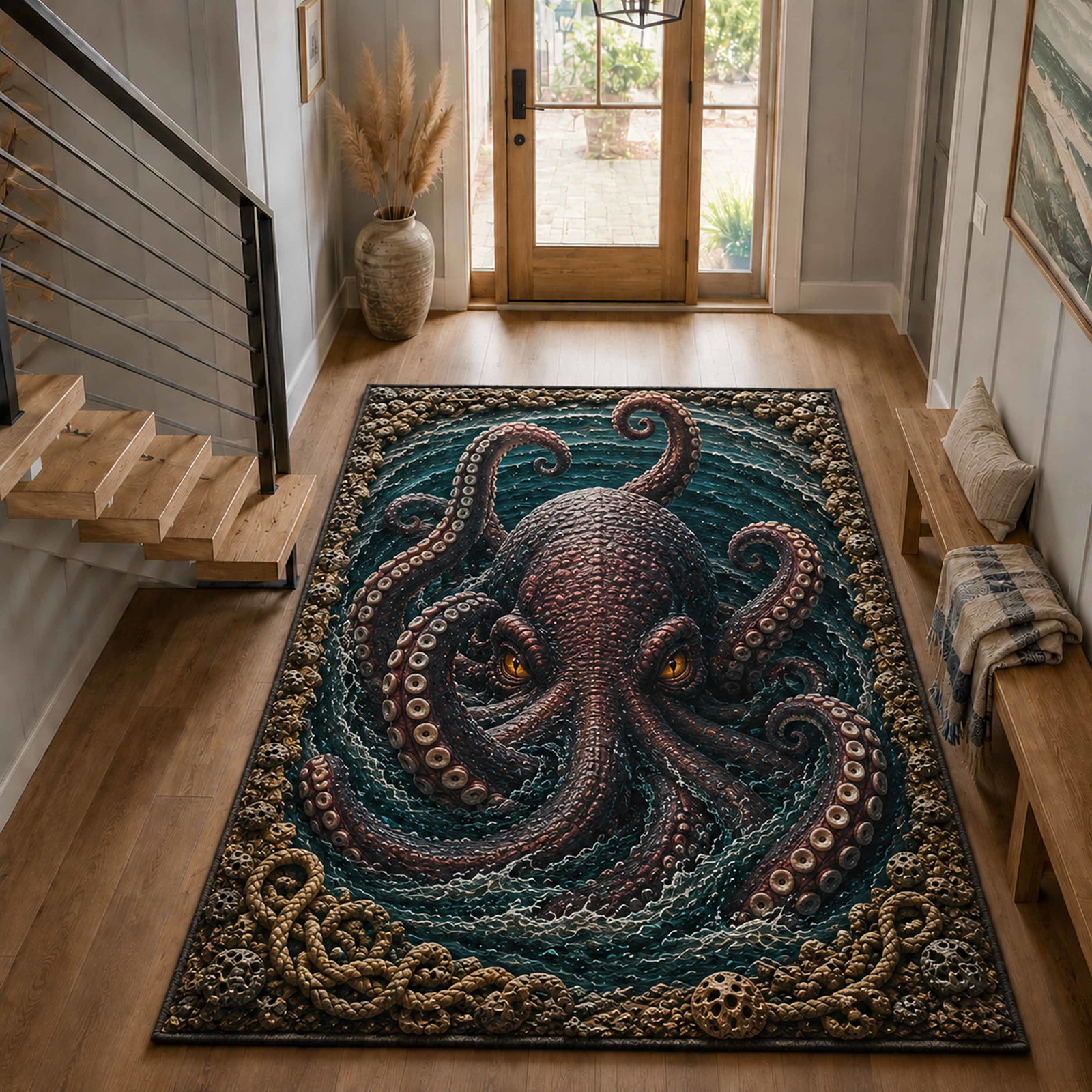 Haunted Tide Area Rug - Non-Slip Washable 3D Print Rug for Living Room & BedroomTVC210849