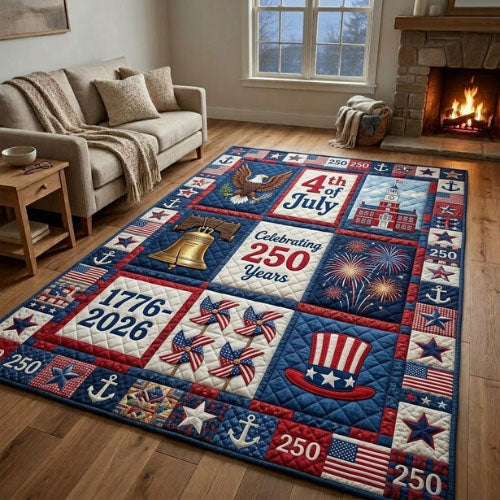 Heritage Patch Area Rug - Non-Slip Washable 3D Print Rug for Living Room & Bedroom (DesignTVC2108200