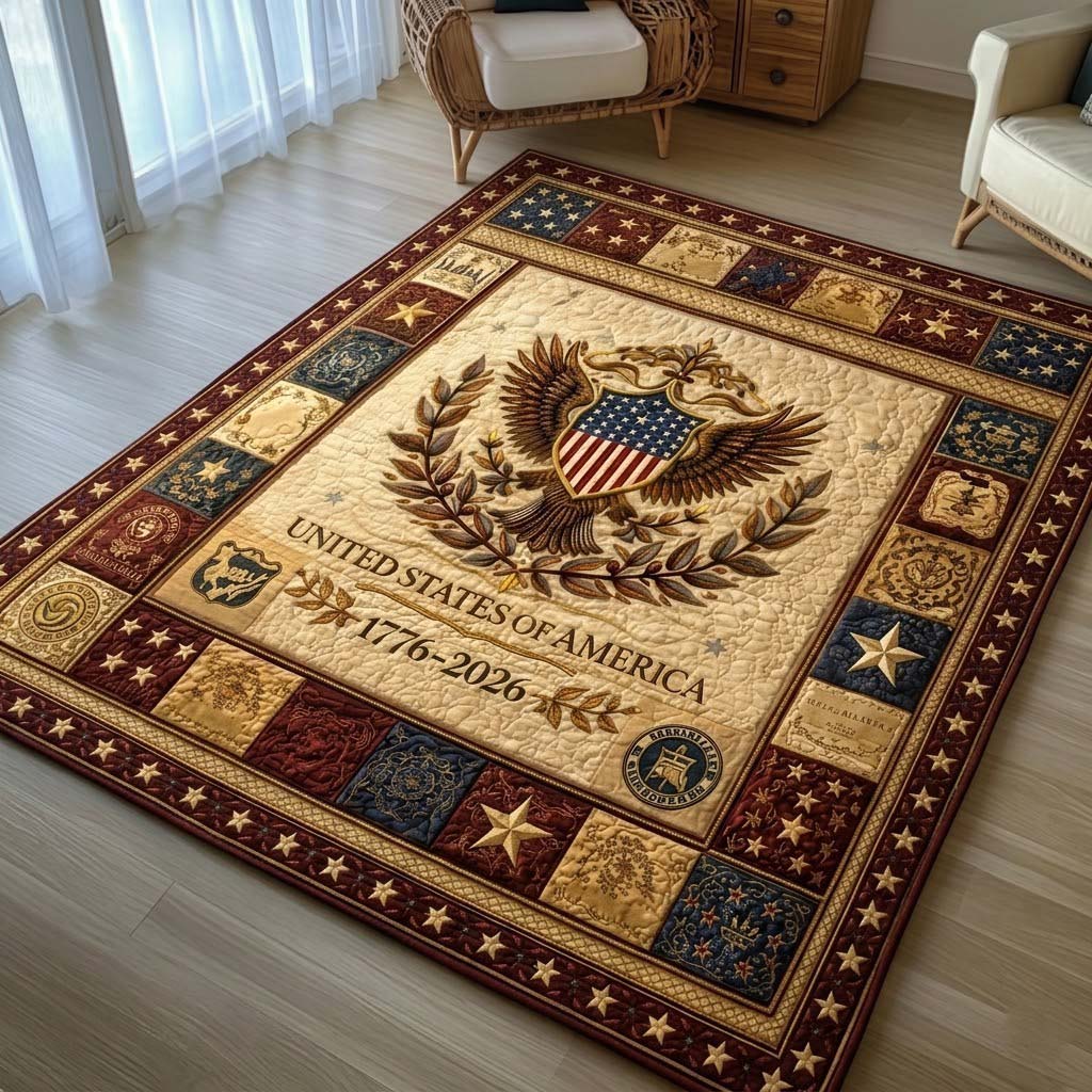 Heritage Patch Area Rug - Non-Slip Washable 3D Print Rug for Living Room & BedroomTVC2108147