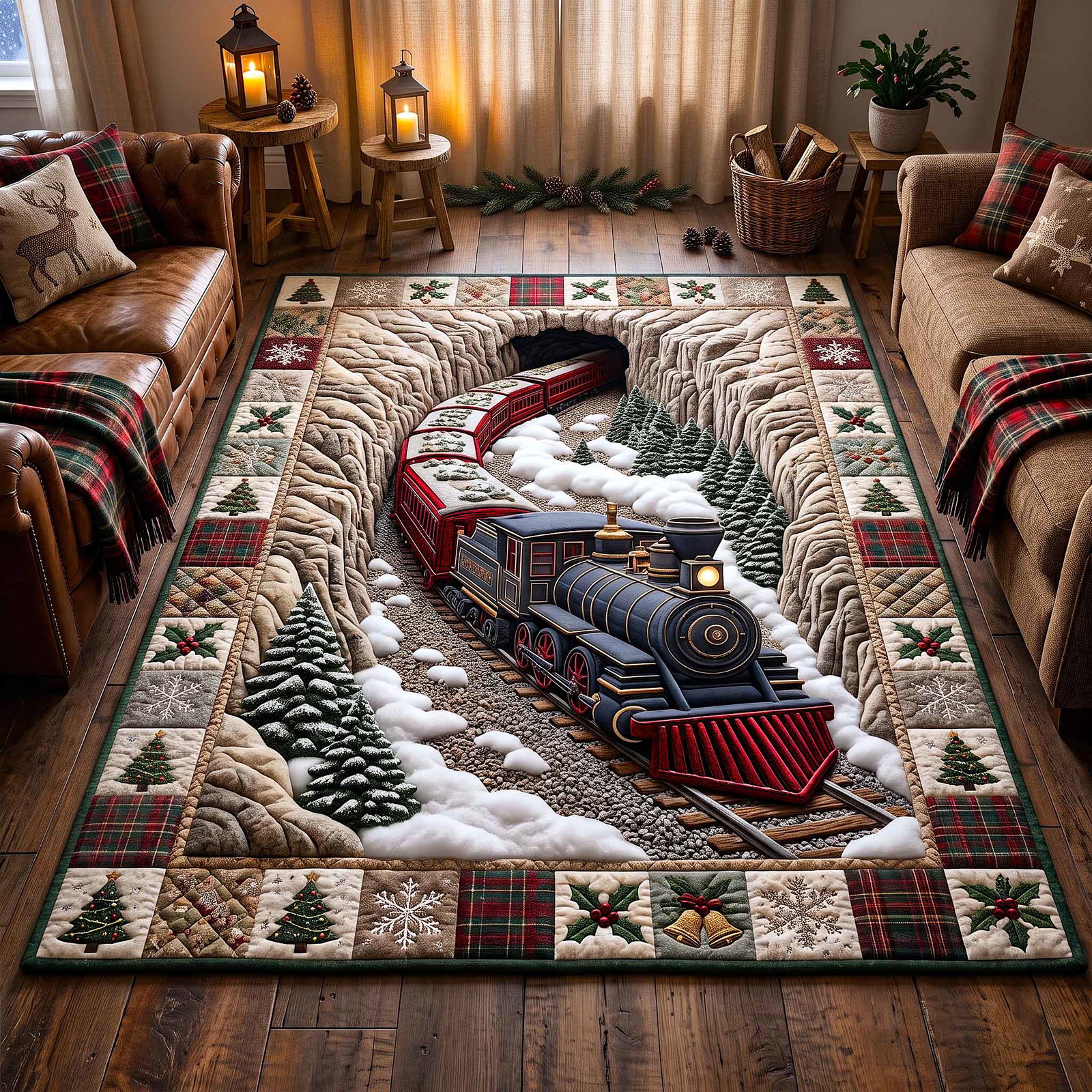 Holiday Express Area Rug - Non-Slip Washable 3D Print Rug | Nature 3D Print RugTVC210828