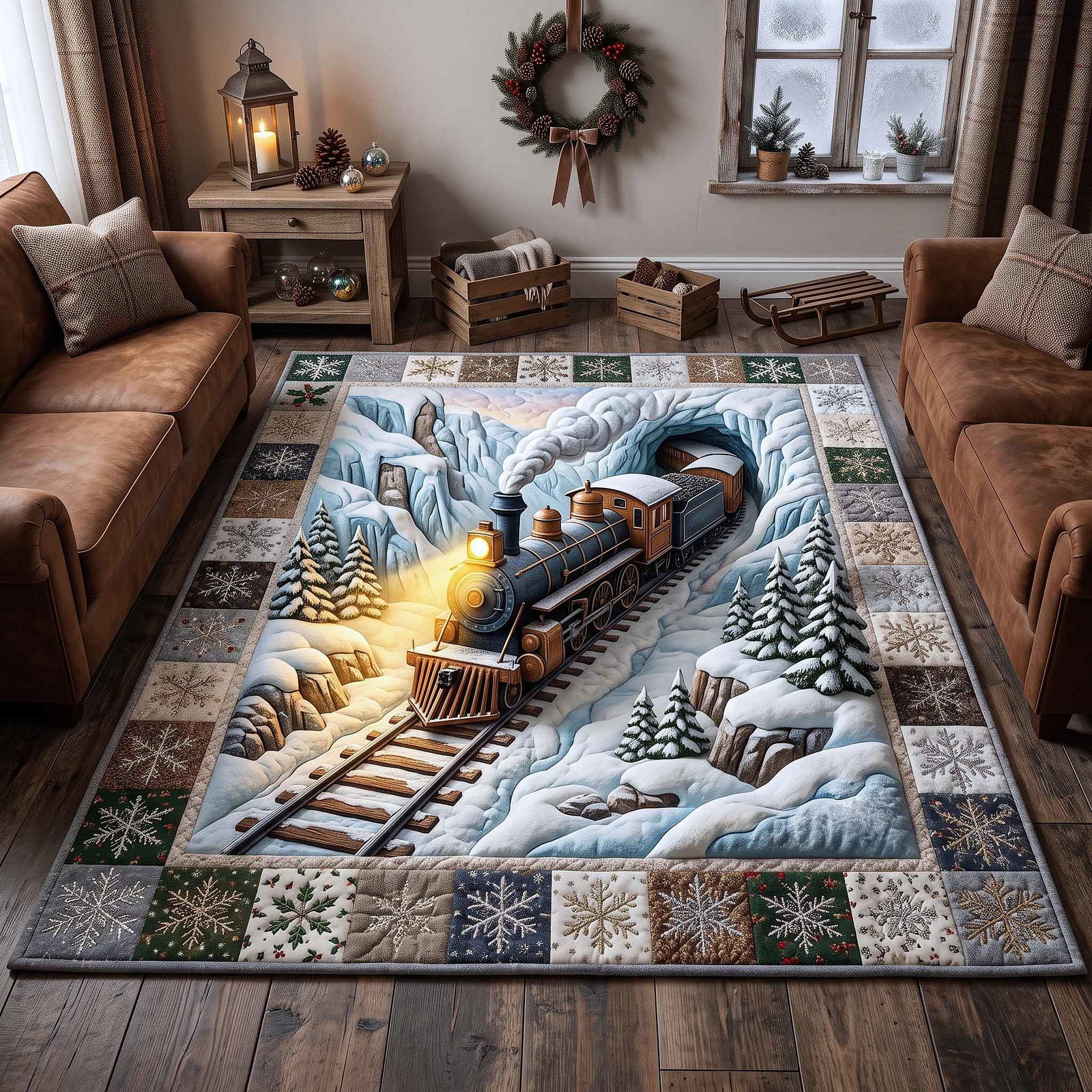 Holiday Express Area Rug - Non-Slip Washable 3D Print Rug | Non-Slip Area RugTVC210828