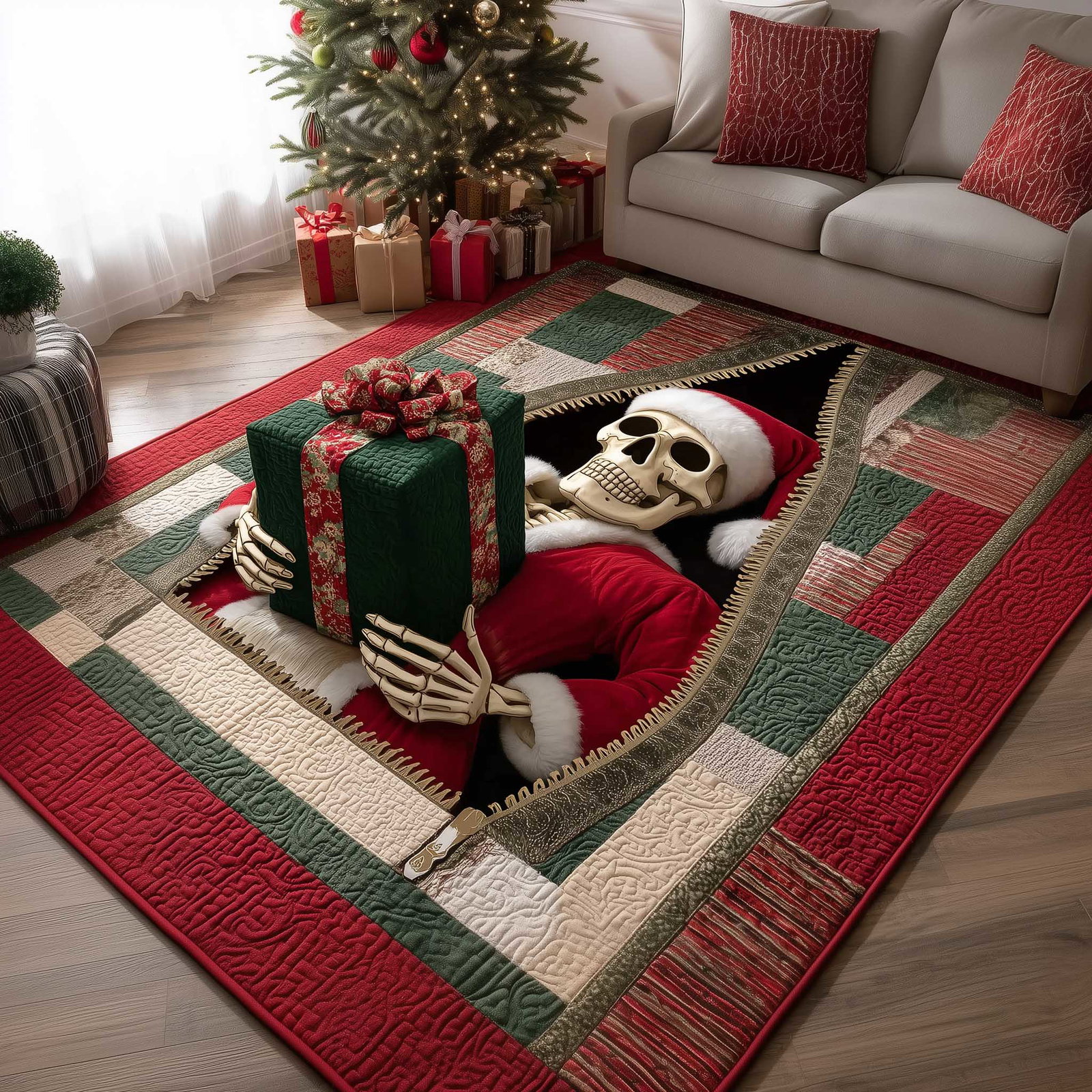 Holiday Surprise Christmas Area Rug - Non-Slip Washable 3D Print Rug for Living Room & Bedroom (DesignTVC2108173