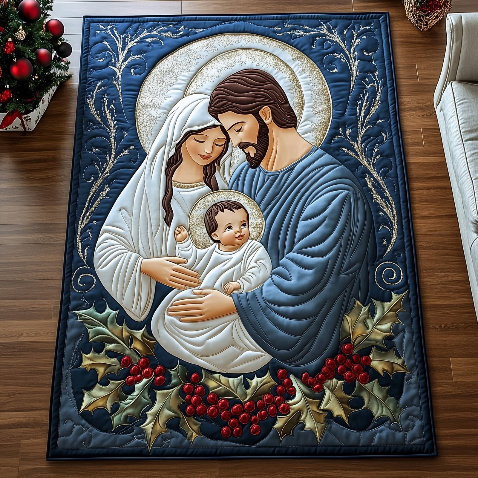 Holy Family Area Rug - Non-Slip Washable 3D Print Rug for Living Room & BedroomTVC2108146