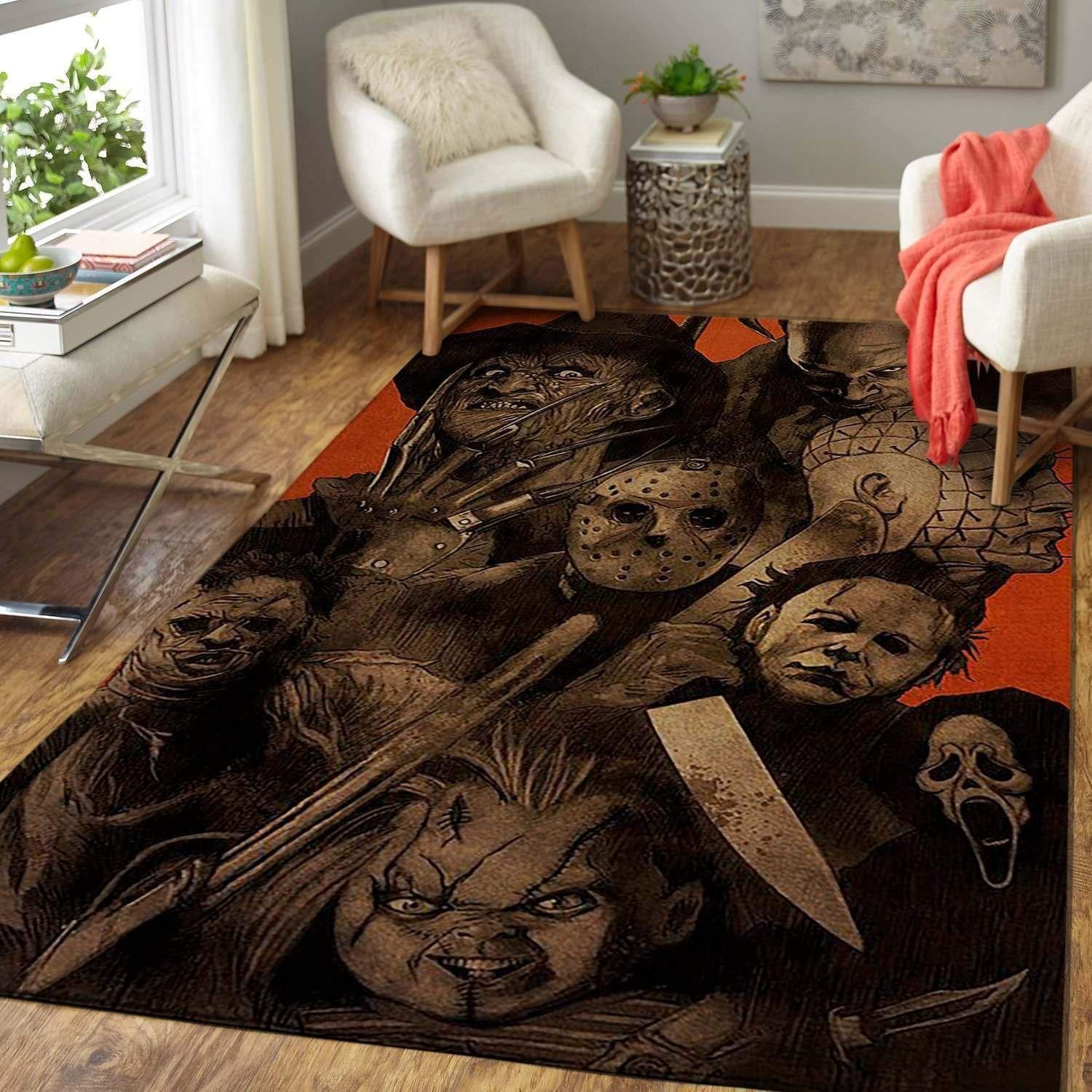 Horror Squad For Halloween Area Rug Home Decor Homebeautyus