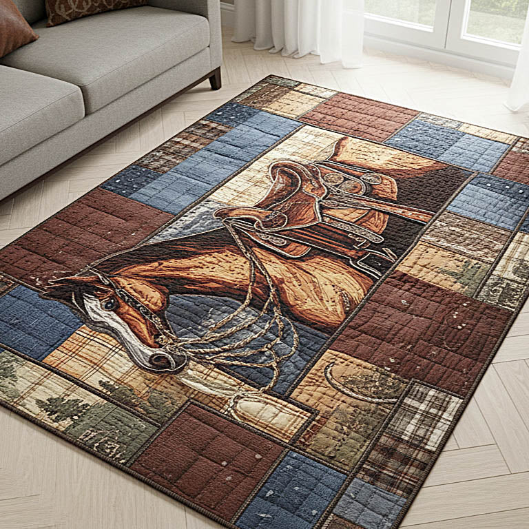 Horse Spirit Area Rug - Non-Slip Washable 3D Print Rug for Living Room & Bedroom (DesignTVC2108198