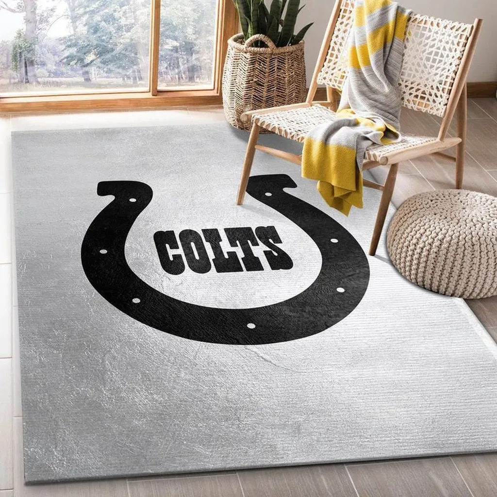 Horseshoe Area Rug for Living Room Decor and Comfort Black and Red