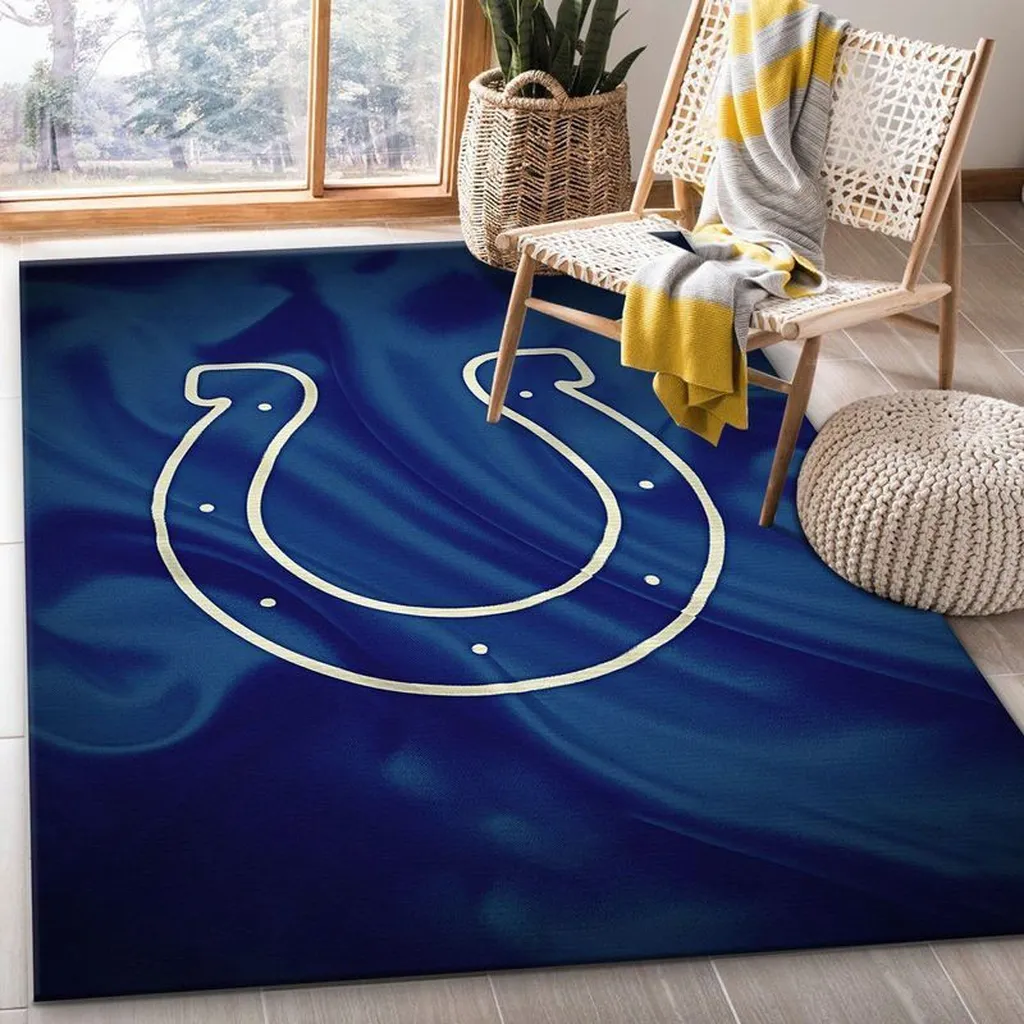 Horseshoe Area Rug for Living Room Decoration Gold and White