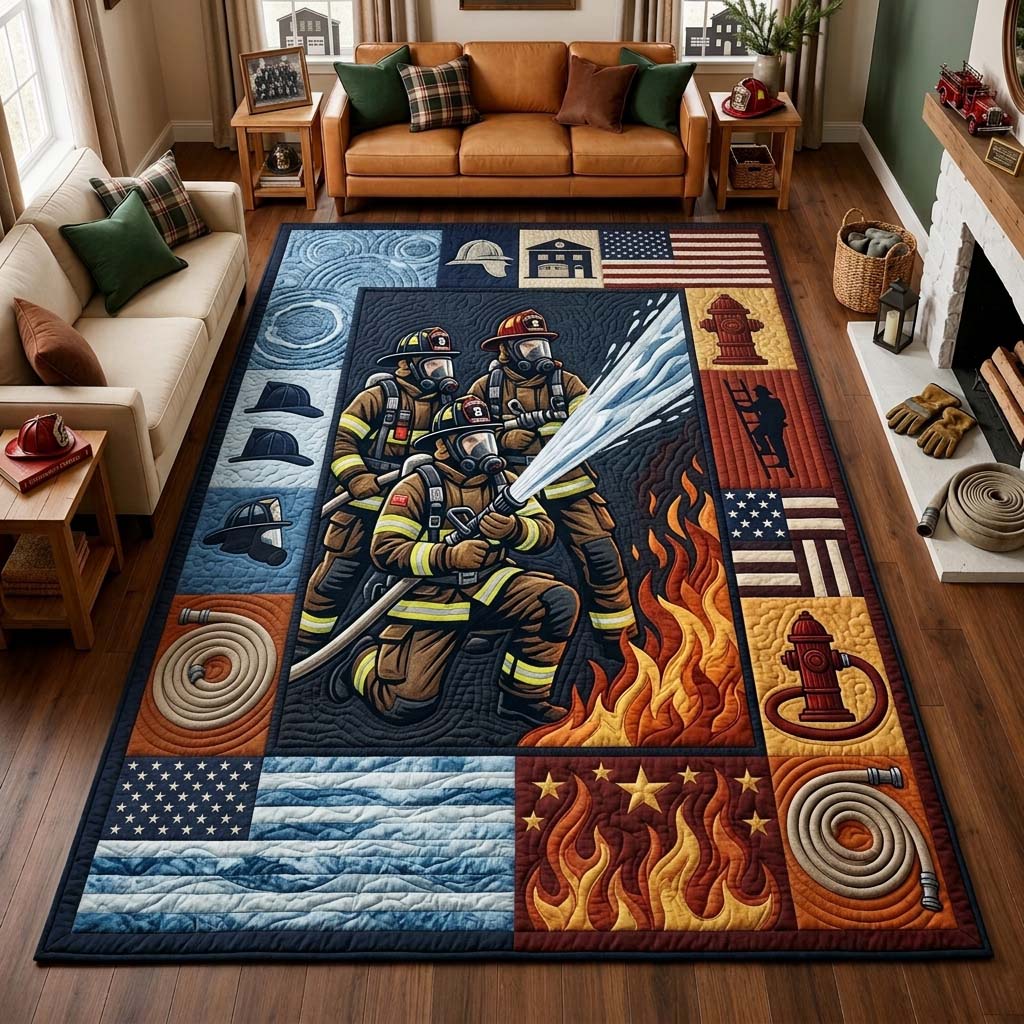 Hose Line Blaze Area Rug - Non-Slip Washable 3D Print Rug for Living Room & BedroomTVC210870