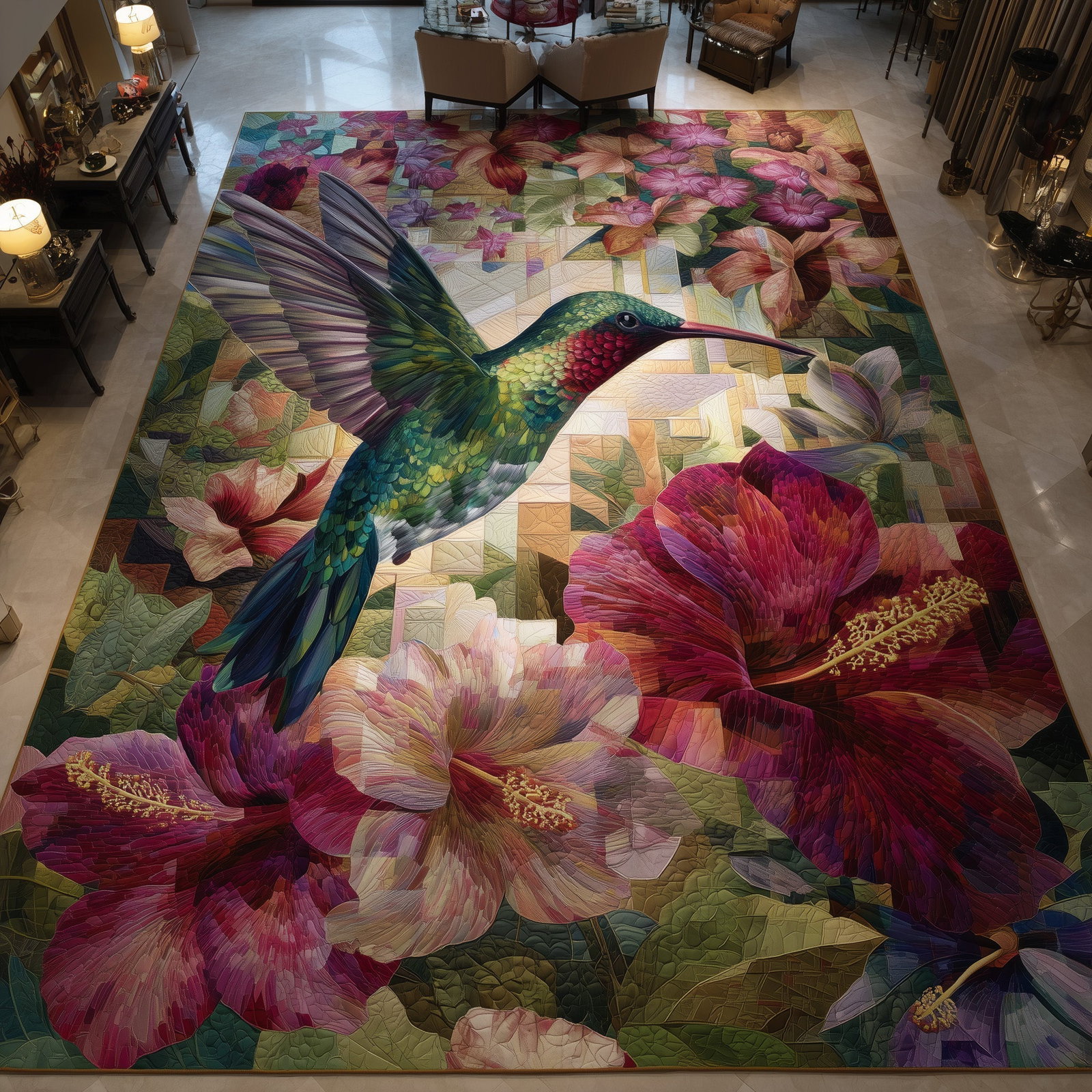 Hummingbird Cardinal Area Rug - Non-Slip Washable 3D Print Rug for Living Room & BedroomTVC2108146