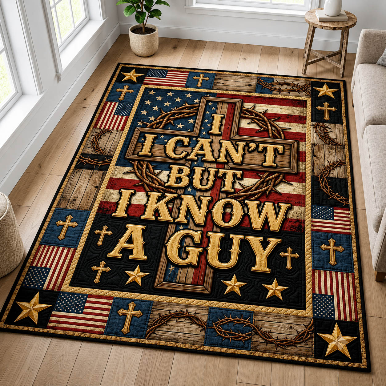 I Can't But I Know A Guy Area Rug - Non-Slip Washable 3D Print Rug for Living Room & Bedroom (DesignTVC2108173