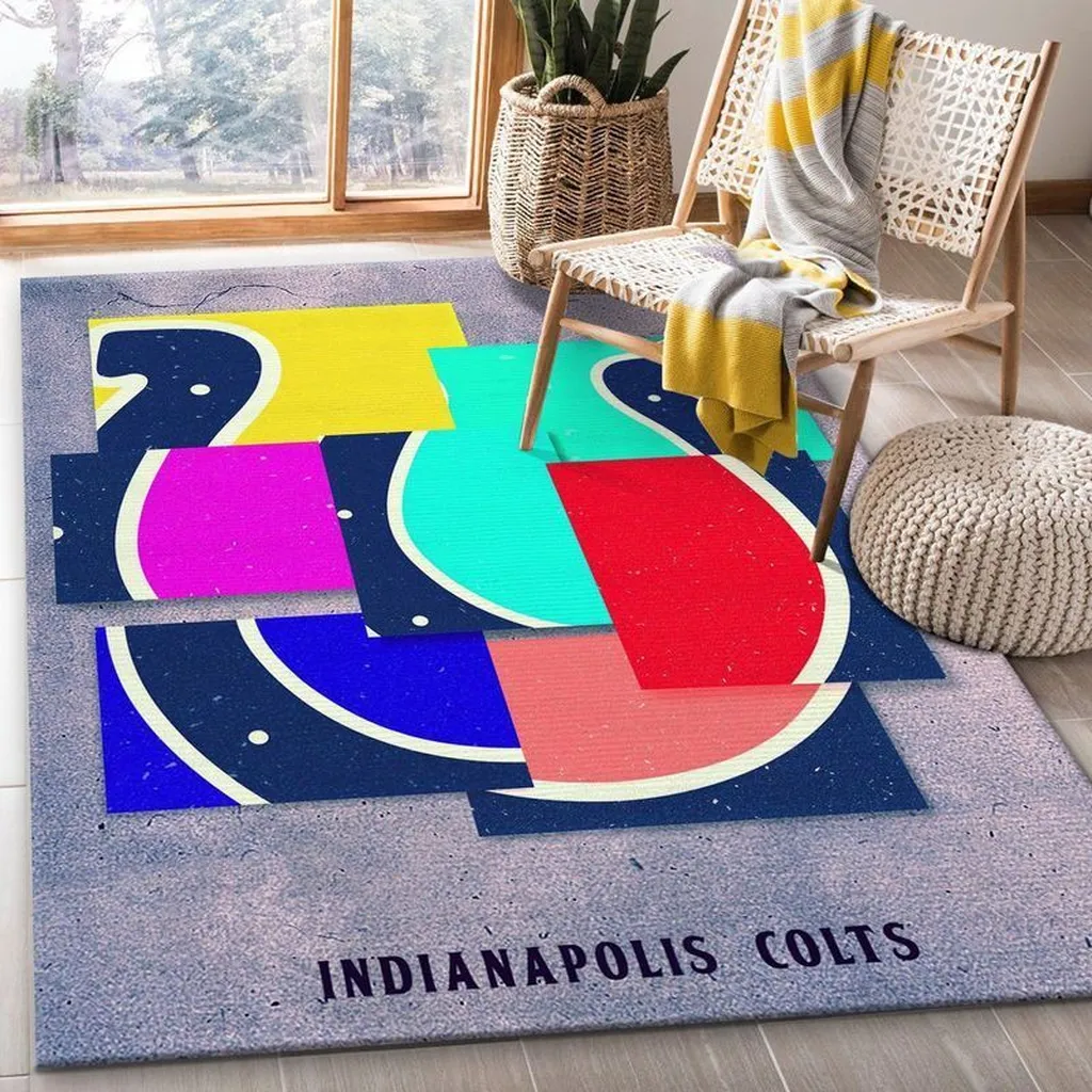 Indianapolis Colts Rug - Modern Design for Home Decor Red and Gray