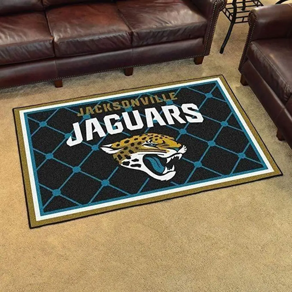 Jacksonville Jaguars Rug - Area for Living Room Decor Black and Blue