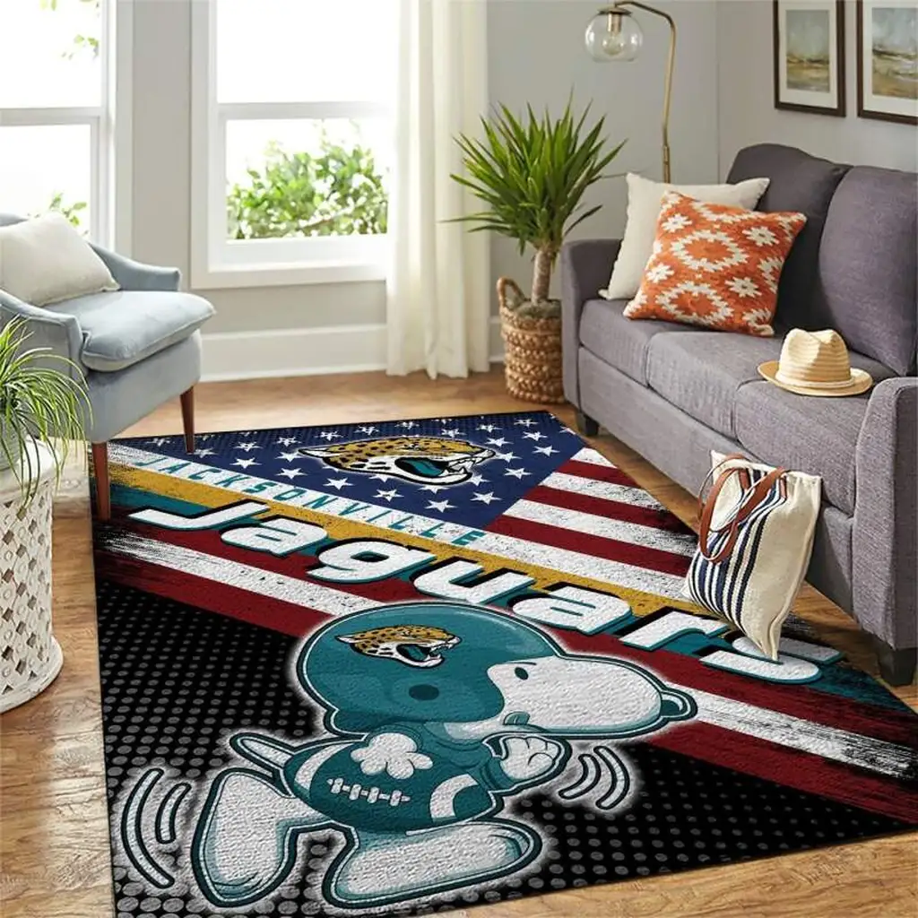 Jacksonville Jaguars Rug - Football Theme for Living Room Black and Blue