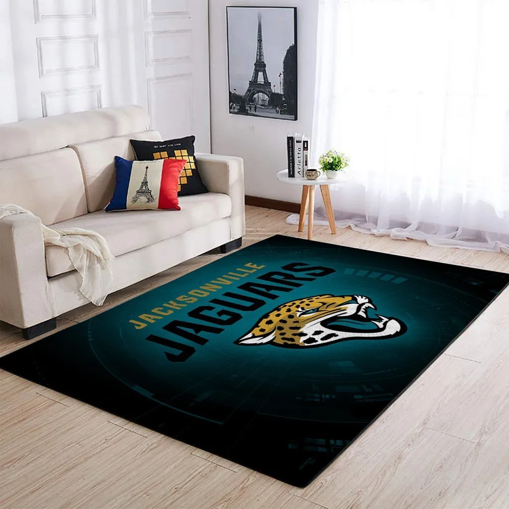 Jacksonville Jaguars Rug - for Living Room Decor Black and Yellow