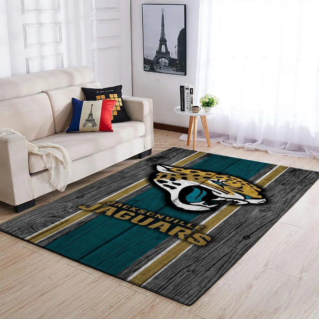 Jacksonville Jaguars Rug - for Stylish Living Room Decor Teal and Gray