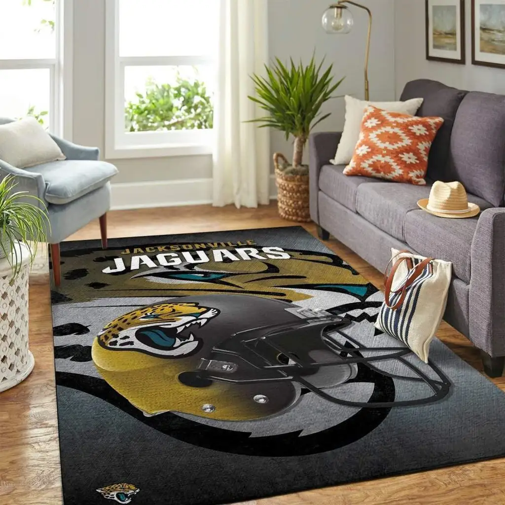 Jacksonville Jaguars Rug - NFL Logo Area for Fans Black and Gold