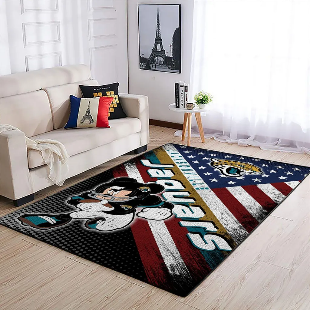Jaguars Rug Perfect for Sports Fans and Home Decor Black and Red