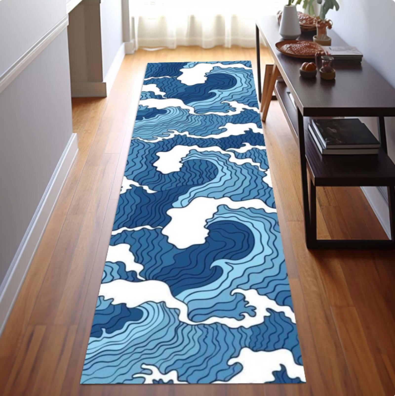 Japanese Style Ocean Wave Runner RugTVC1708397