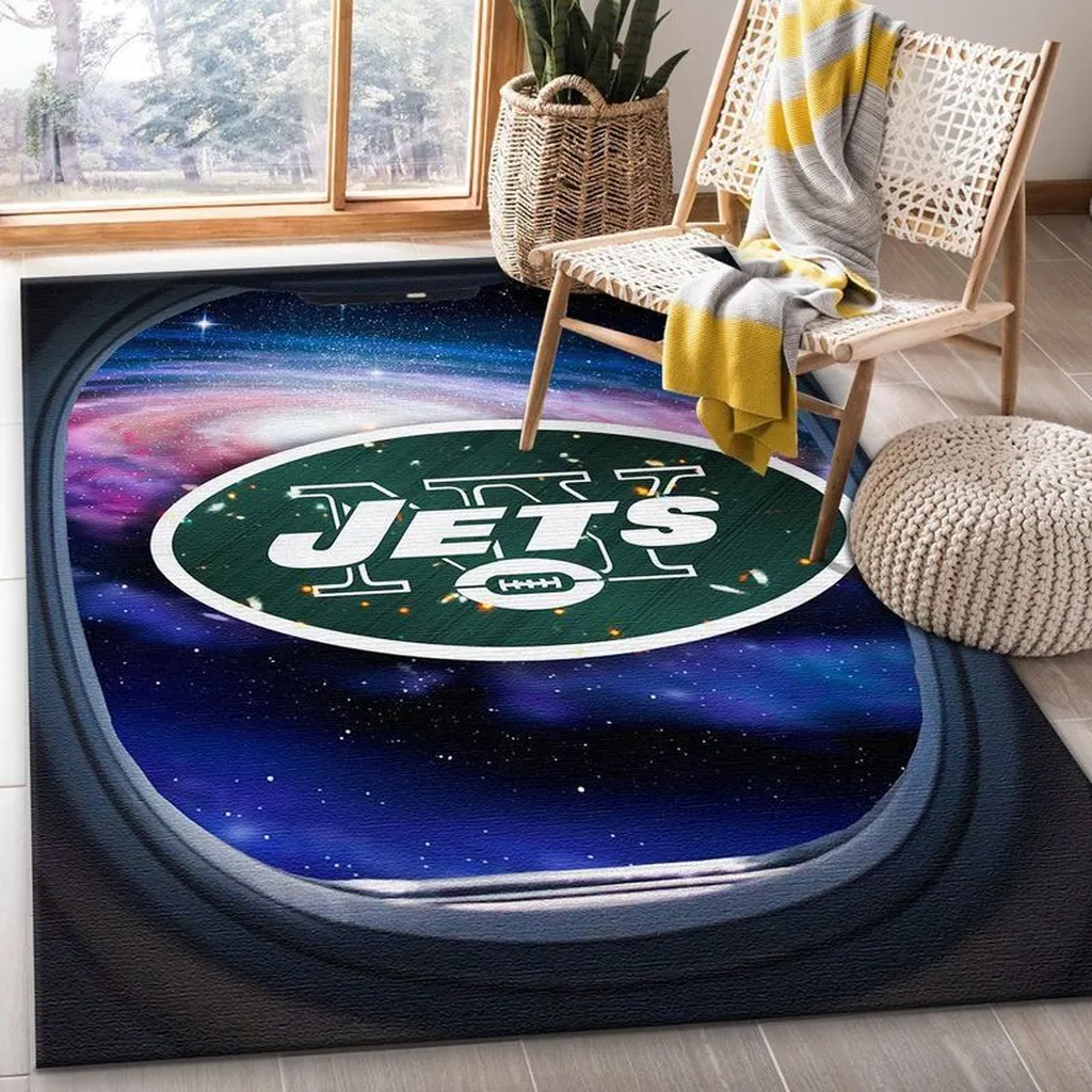Jets Football Area Rug Perfect for Fans Room Decor Green and White