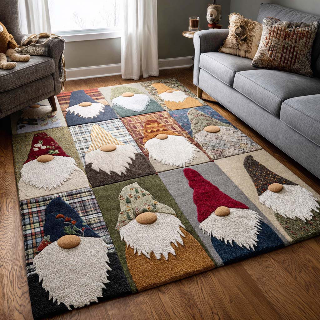 Jolly Gnomes Area Rug - Non-Slip Washable 3D Print Rug for Living Room & BedroomTVC2108128