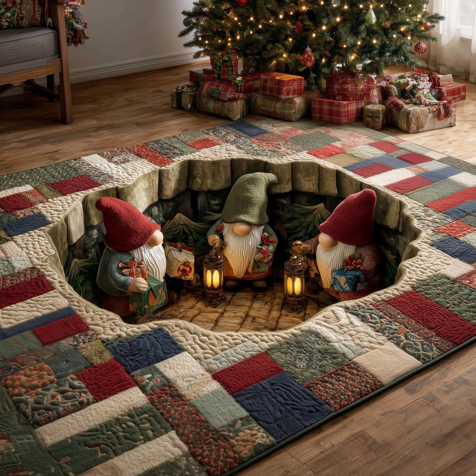 Jolly Gnomes Area Rug - Non-Slip Washable 3D Print Rug for Living Room & BedroomTVC2108146
