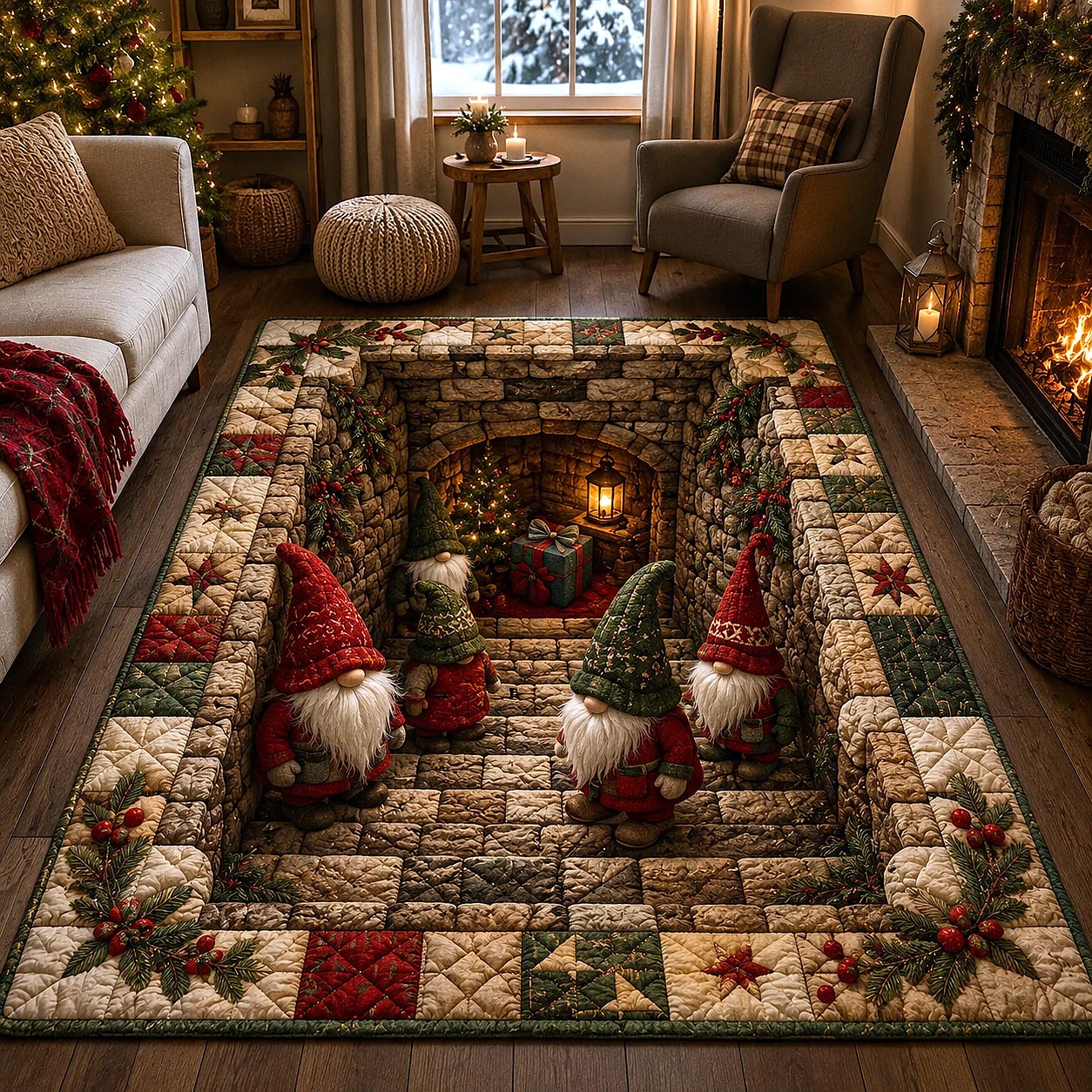 Jolly Workshop Area Rug - Non-Slip Washable 3D Print Rug | Nature Printed CarpetTVC210828