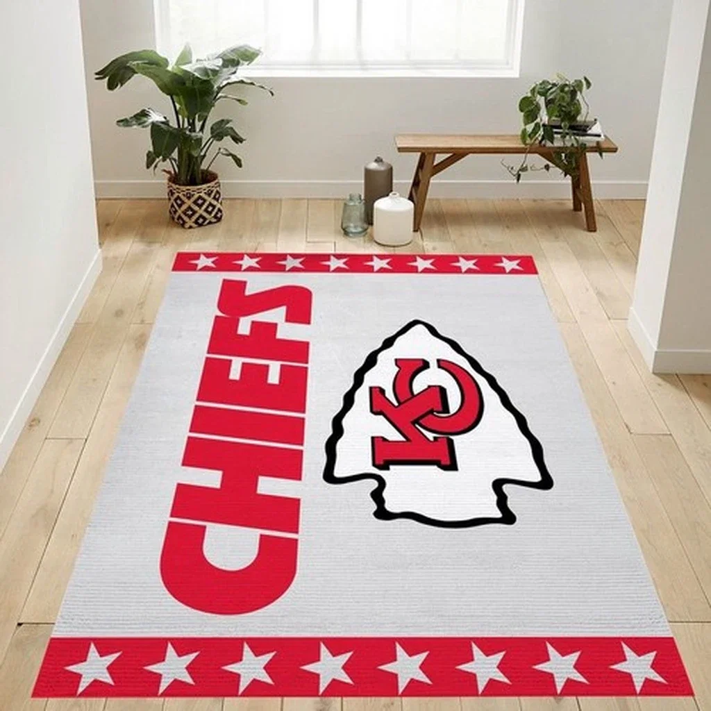 Kansas City Chiefs Rug - NFL Fan Area for Home Decor Red and White