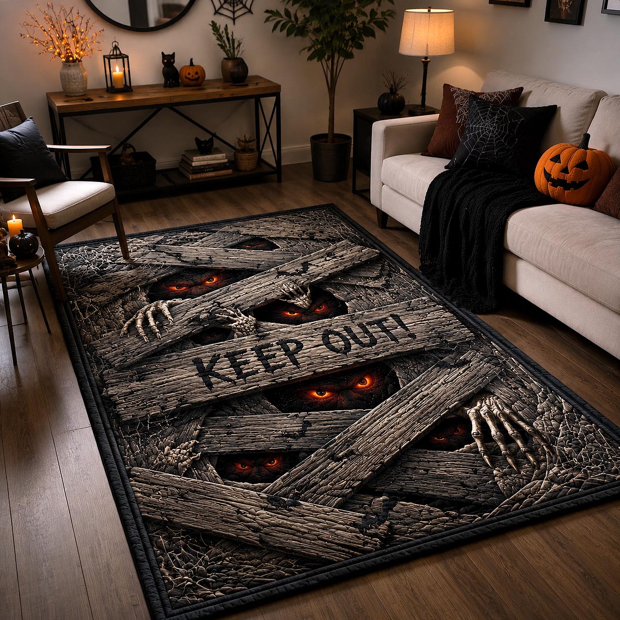 Keep Out Boarded Pit Area Rug - Non-Slip Washable 3D Print Rug for Living Room & BedroomTVC210855