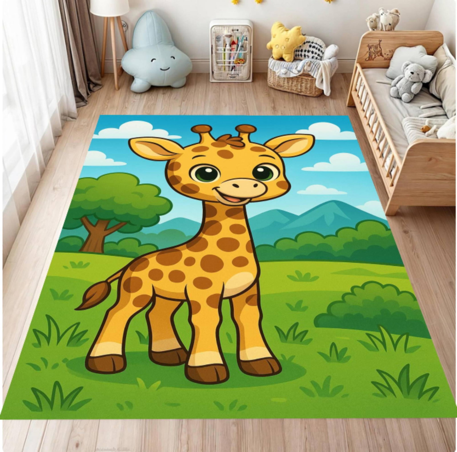 Kids Rug Giraffe Washable Decor for Kids RoomTVC1708369