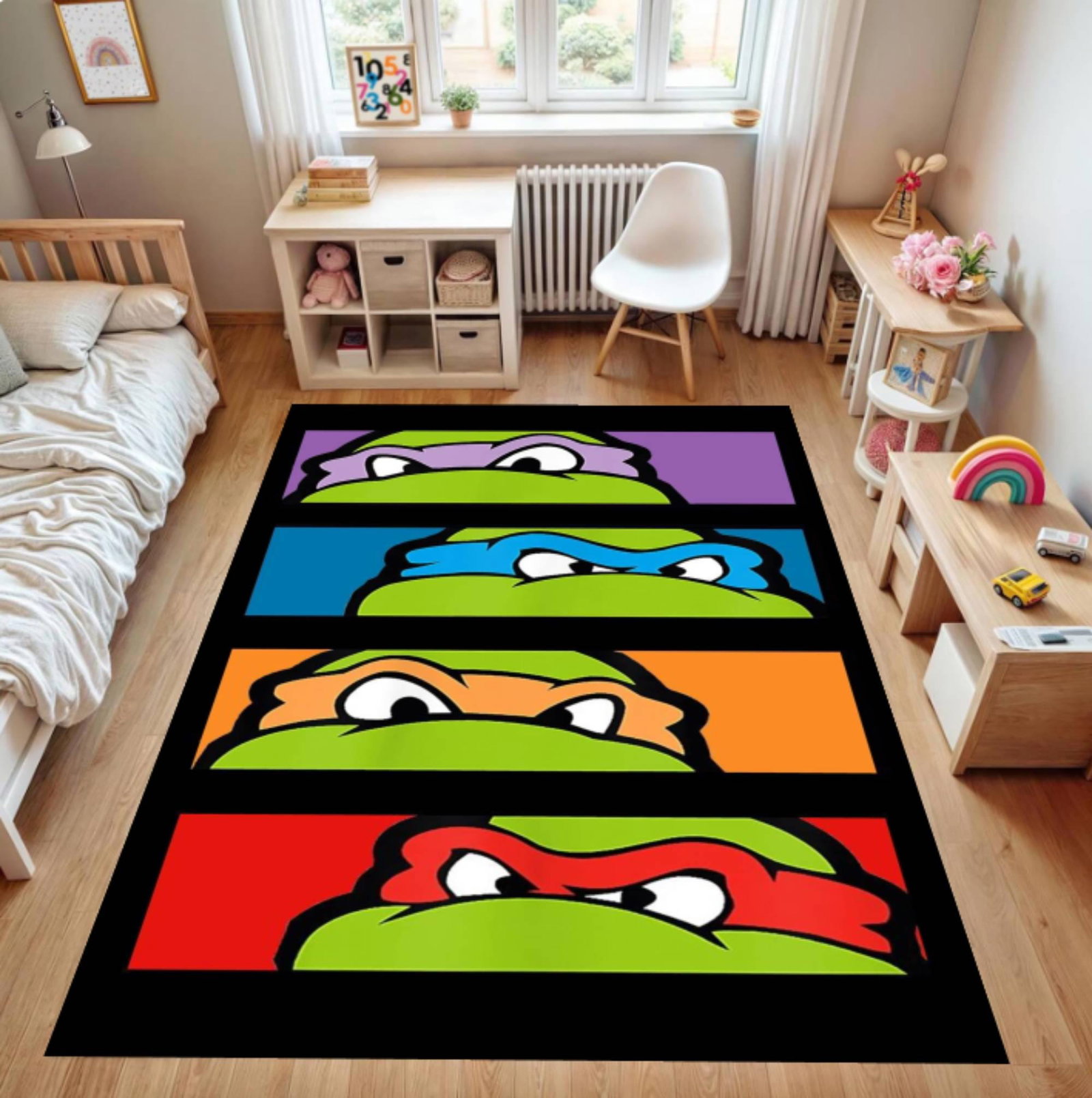 Kids Turtle Rug, Cartoon Floor Mat, Playroom DecorTVC1708397