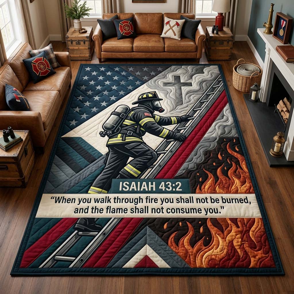 Ladder Climb Flames Area Rug - Non-Slip Washable 3D Print Rug for Living Room & BedroomTVC210870