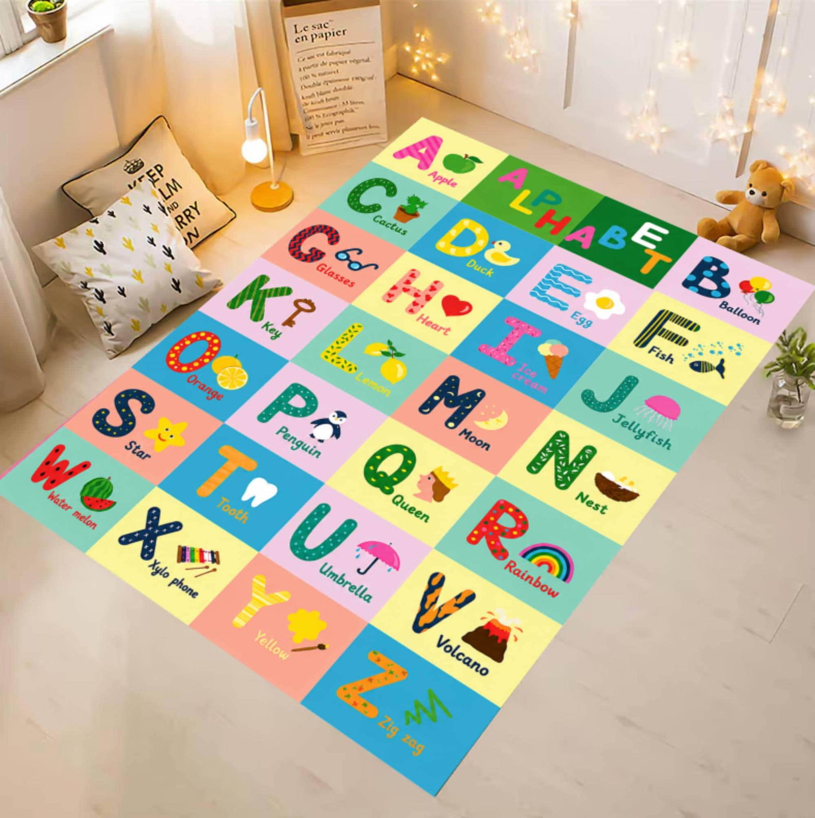 Learning Rug Alphabet Educational ABC-vloerkleed for Kids Rug for KleutersTVC1708368