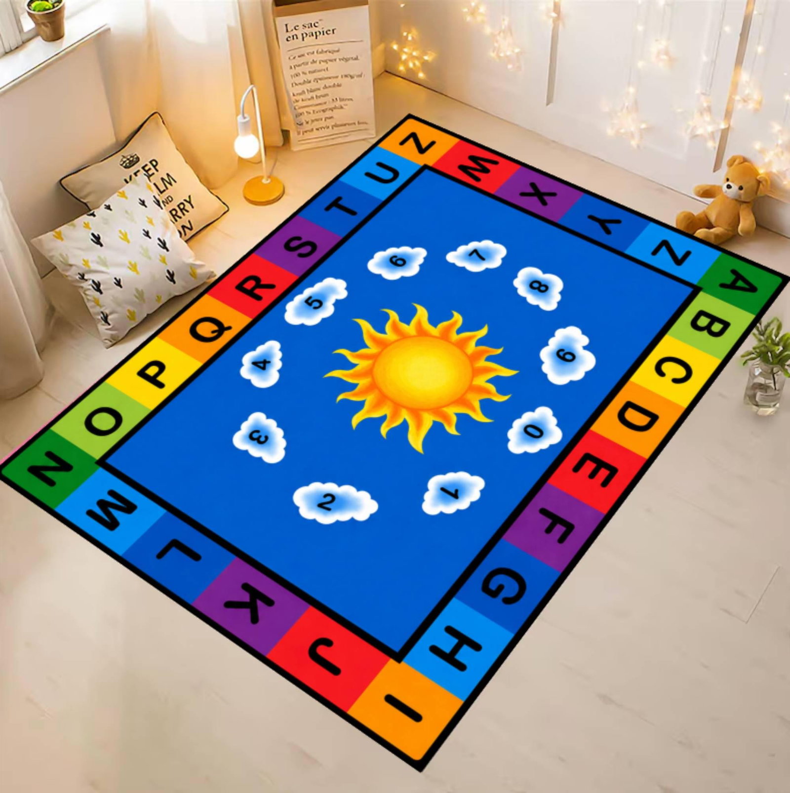 Learning Rug Alphabet Washable Non-slip Rug Playroom for Kids AbcTVC1708371