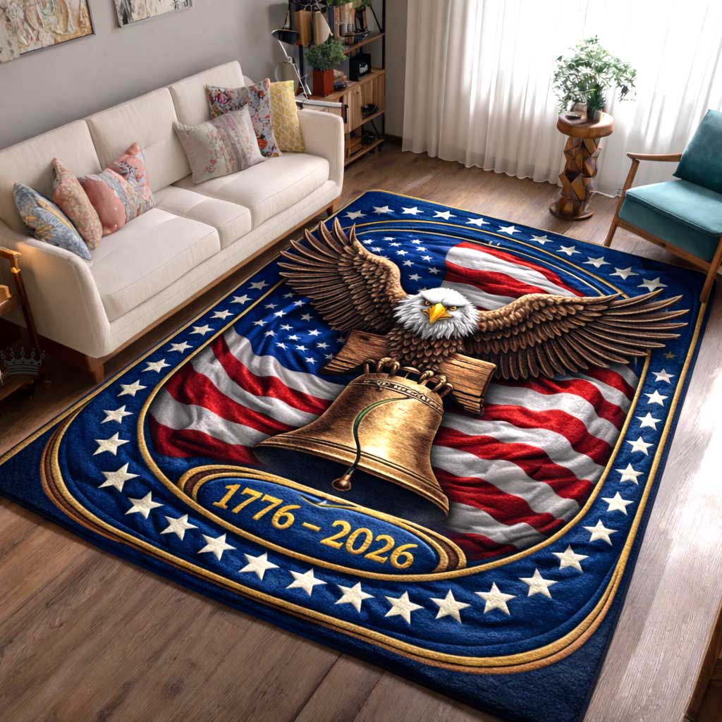 Liberty Eagle Area Rug - Non-Slip Washable 3D Print Rug for Living Room & BedroomTVC2108159