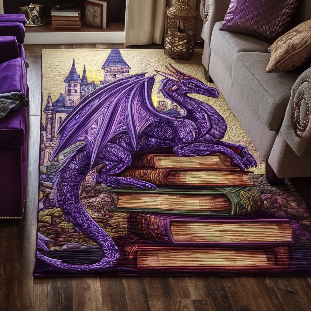 Library Dragon Area Rug - Non-Slip Washable 3D Print Rug for Living Room & BedroomTVC2108127