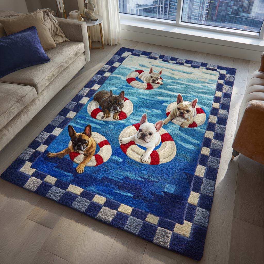 Lighthouse French Bulldog Area Rug - Non-Slip Washable 3D Print Rug for Living Room & BedroomTVC210871