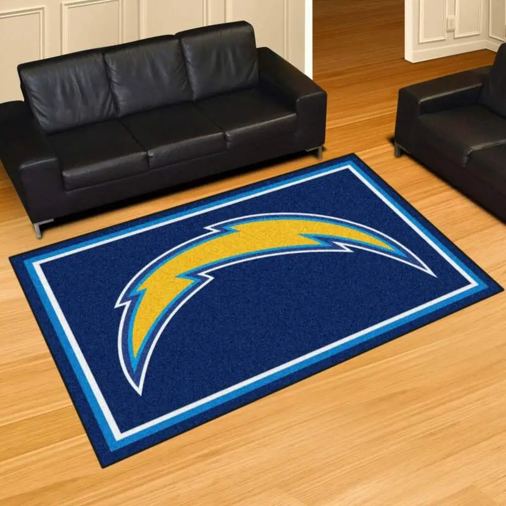 Lightning Bolt Rug Perfect for Living Room Decor Blue and Yellow