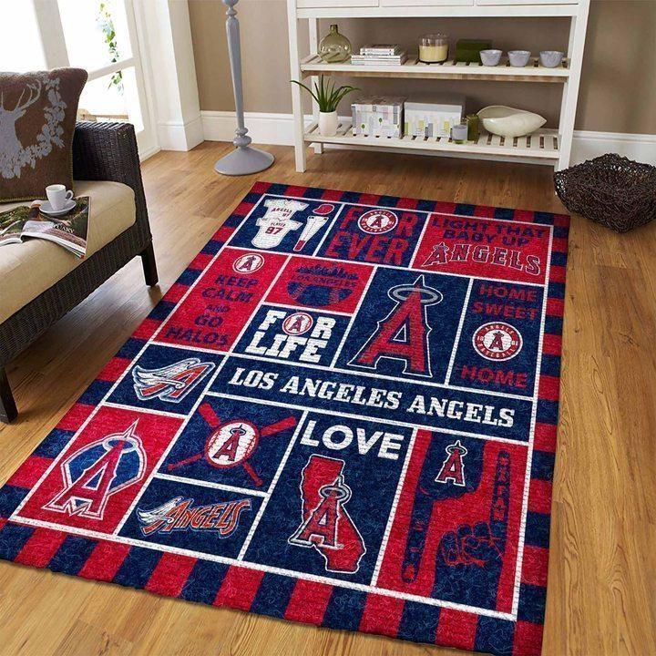 Los Angeles Angels Area Rug Mlb Baseball Team Logo Carpet