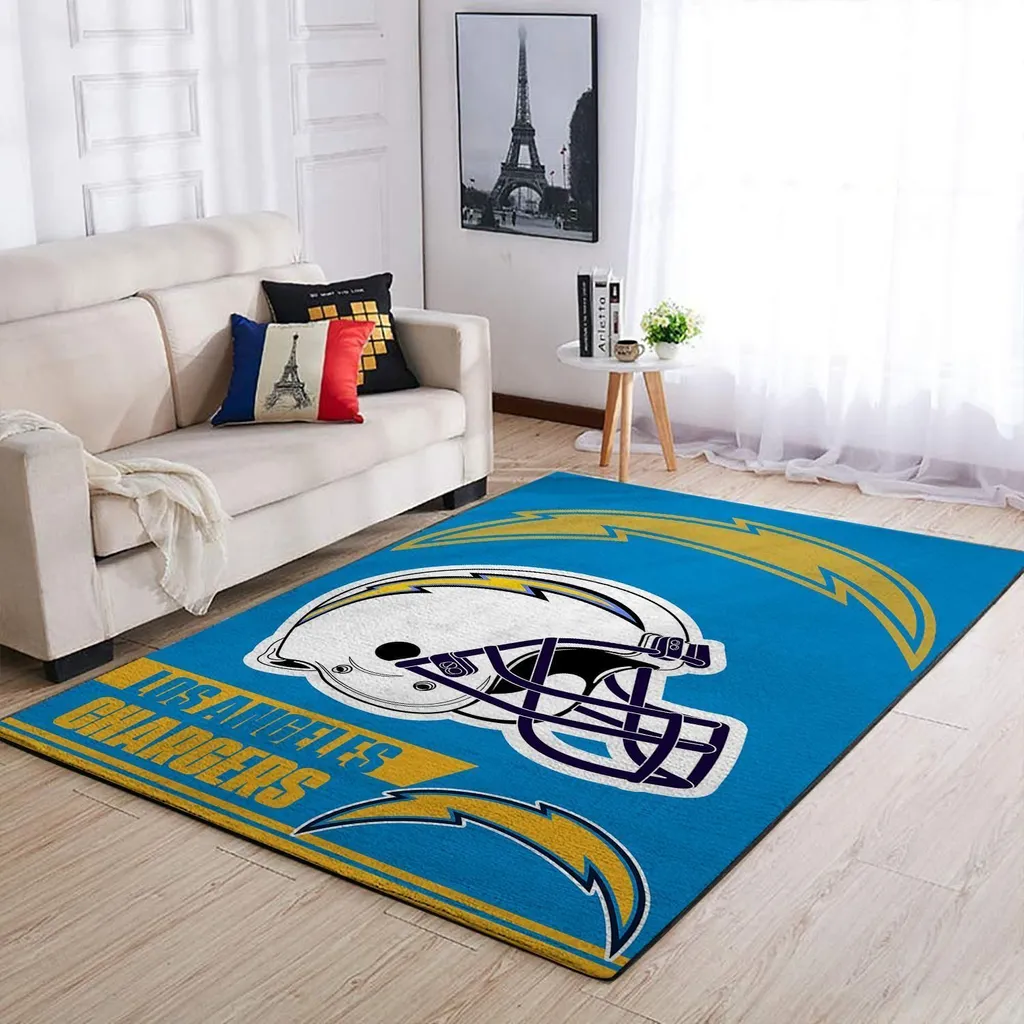 Los Angeles Chargers Rug - NFL Football for Fans Blue and Yellow