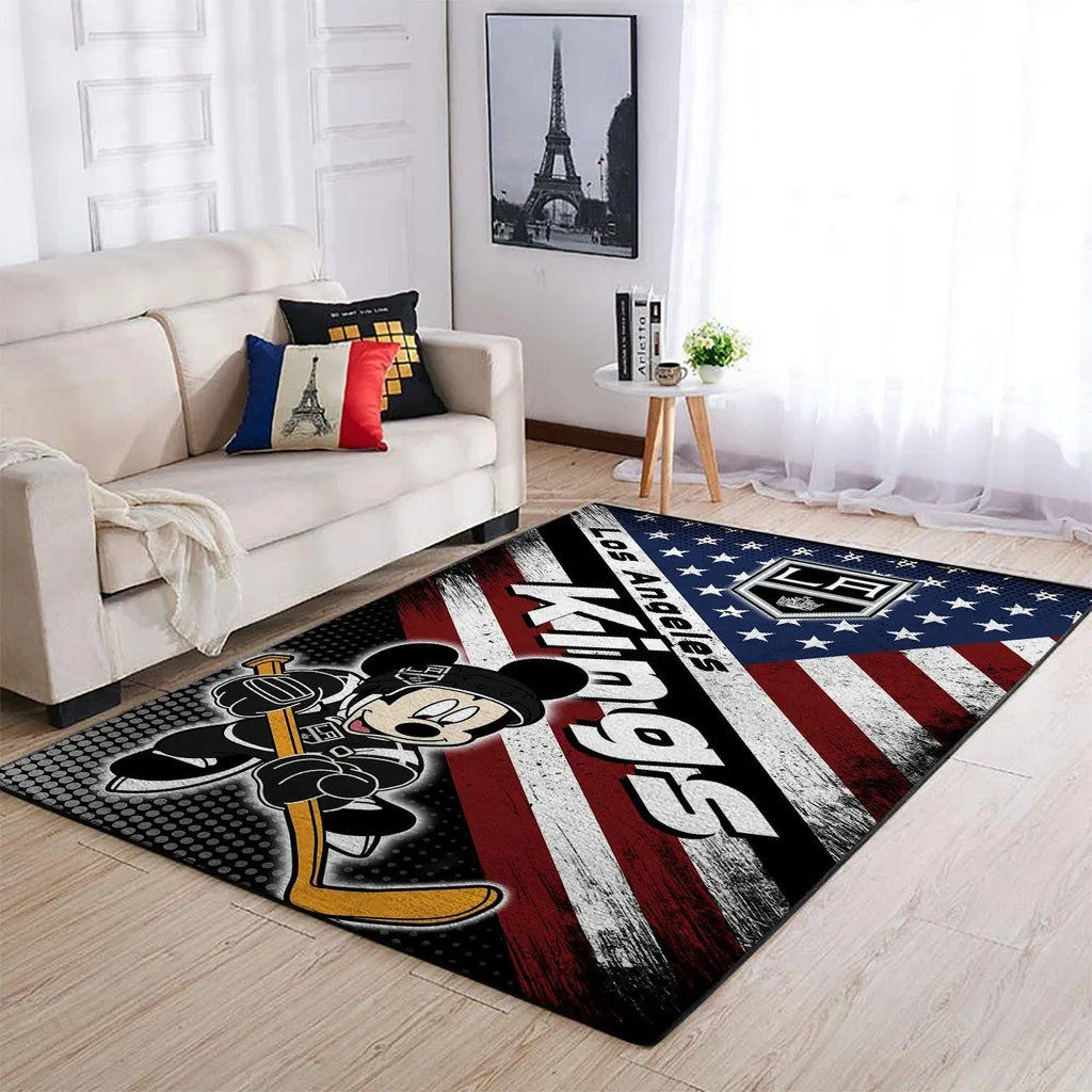 Los Angeles Kings Rug - Hockey Sports Floor Decor Carpet Black and Red
