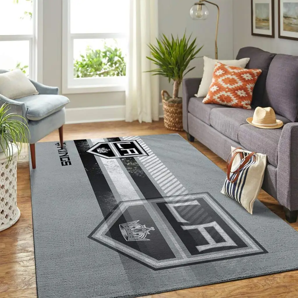 Los Angeles Kings Rug - Perfect for Living Room Decor Black and Gray