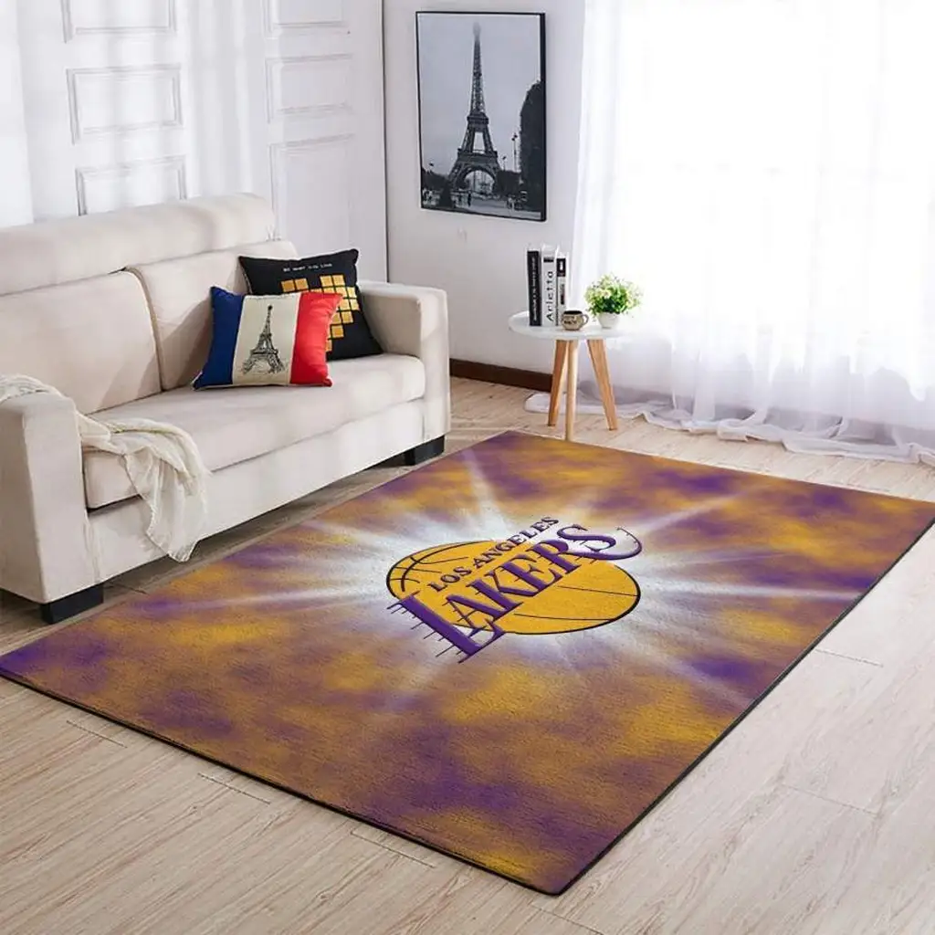 Los Angeles Lakers Rug - Deep Fan Floor for Home and Office Purple and Yellow