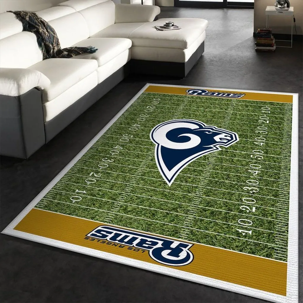 Los Angeles Rams Rug - Football Field for Fans Green and Yellow