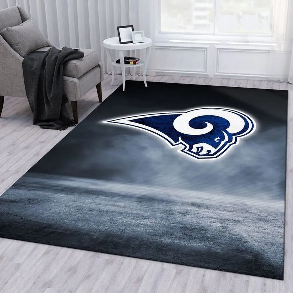 Los Angeles Rams Rug - NFL Area Perfect for Home Decor Black and White