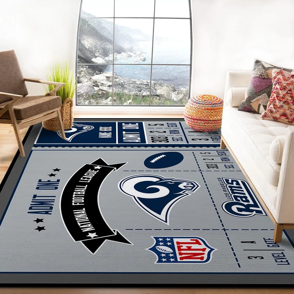 Los Angeles Rams Rug - NFL Ticket Style Fan Area Blue and Gray