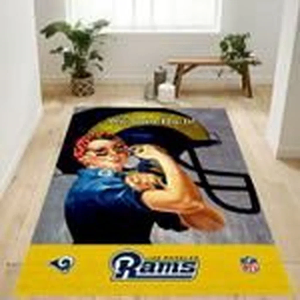 Los Angeles Rams Rug - Rosie Perfect for Fans Blue and Yellow